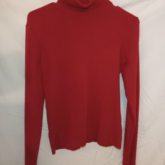 Worthington Red Lightweight Turtleneck Sweater Medium - Picture 1 of 3